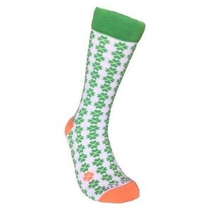 Vibrant Green and Orange Clover Socks